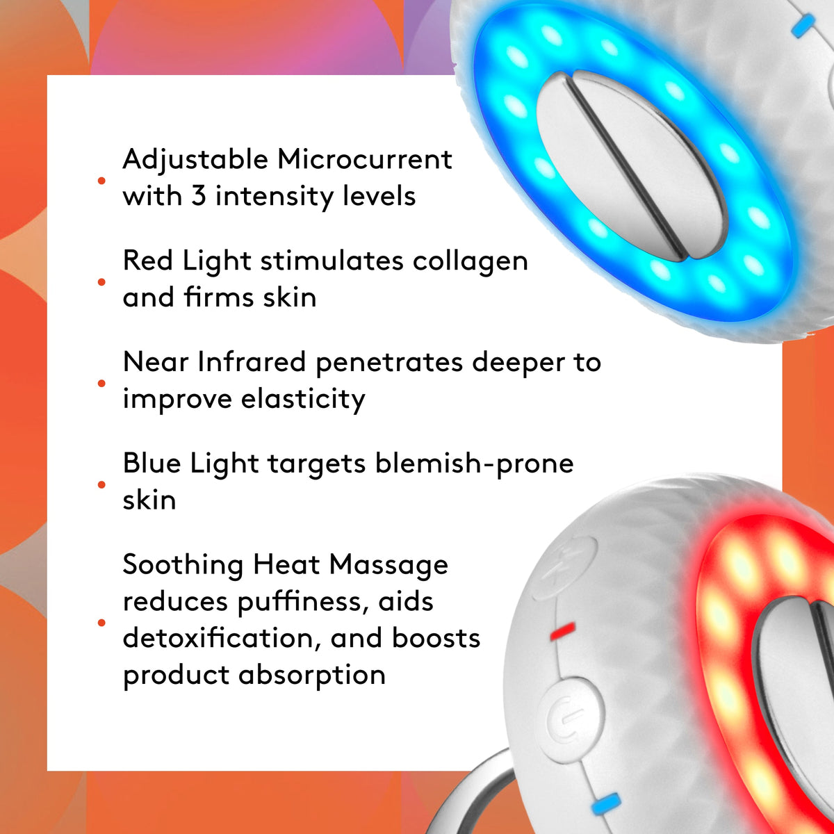 Dispositivo de tonificación facial con microcorriente y LED Pebble Pro Advanced