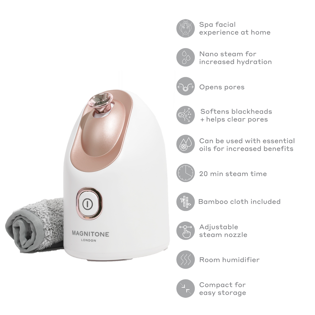 MAGNITONE Steam Ahead2 Vaporizador facial nano hidratante