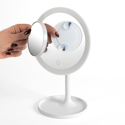 Espejo de maquillaje de escritorio con iluminación LED